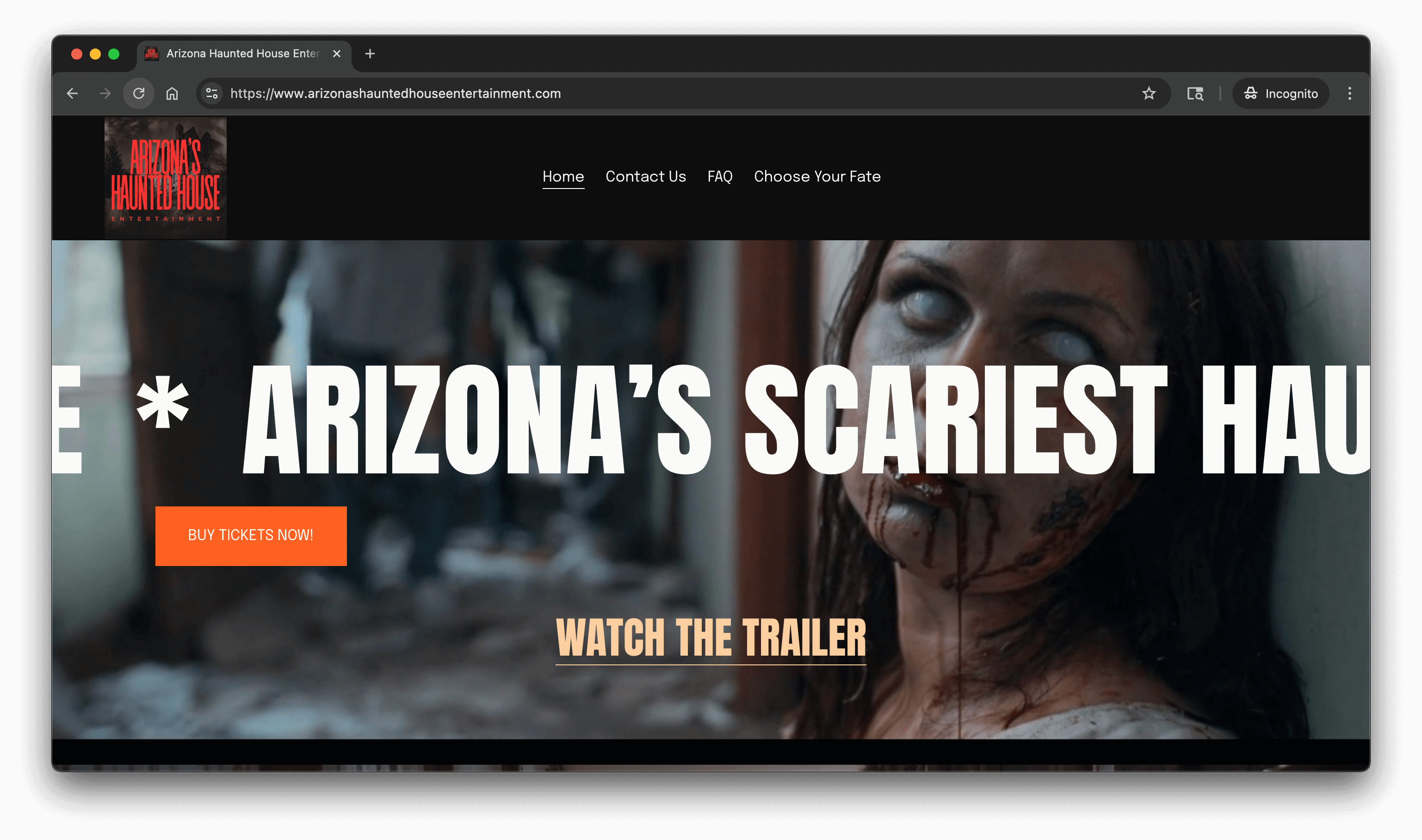 screenshot of case study for Arizona's Haunted House Entertainment